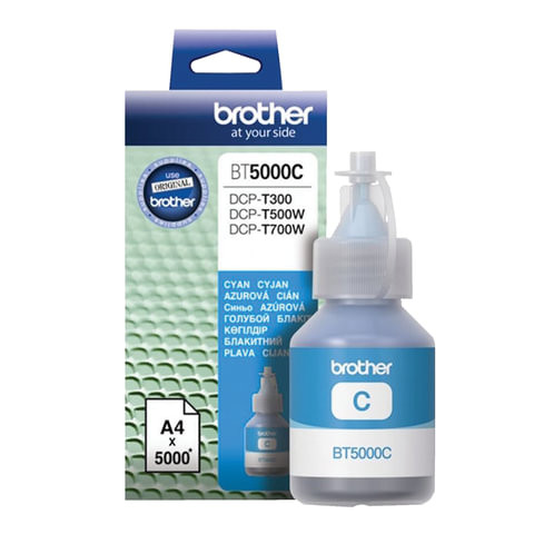 Чернила BROTHER (BT5000C) для СНПЧ Brother DCP-T310/T510W\T710W, голубые, оригинальные, ресурс 5000 страниц по низкой цене оптом 
