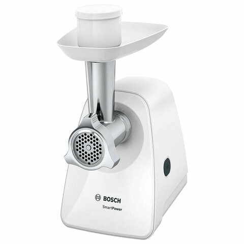 Мясорубка BOSCH MFW2500W, 1500 Вт, производительность 1,7 кг/мин, металлический шнек, пластик, белая по низкой цене оптом Краснодар, Москва, Уфа, Казань, Барнаул, Владивосток, Хабаровск, Сахалин, Красноярск, Екатеренбург, 