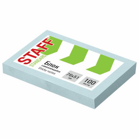 Блок самоклеящийся (стикеры) STAFF STANDARD, ПАСТЕЛЬНЫЙ 76х51 мм, голубой, 100 листов, 116582 по низкой цене оптом Блок самоклеящийся (стикеры) STAFF STANDARD, ПАСТЕЛЬНЫЙ 76х51 мм, голубой, 100 листов, 116582 по низкой цене оптом