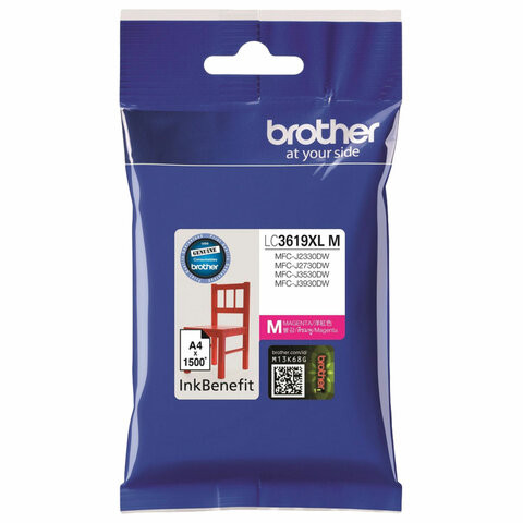 Картридж струйный BROTHER (LC3619XLM) для MFC-J3530DW/J3930DW, пурпурный, оригинальный, ресурс 1500 страниц по низкой цене оптом 