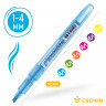 Набор текстовыделителей Crown "Multi Hi-Lighter" 6цв., 1-4мм, чехол с европодвесом по низкой цене оптом Краснодар, Москва, Уфа, Казань, Барнаул, Владивосток, Хабаровск, Сахалин, Красноярск, Екатеренбург, 