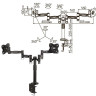Кронштейн для 2 мониторов настольный KROMAX OFFICE-3, VESA 75/100, 10"-24", до 2х10 кг, 7 степеней свободы, 20032 по низкой цене оптом Краснодар, Москва, Уфа, Казань, Барнаул, Владивосток, Хабаровск, Сахалин, Красноярск, Екатеренбург, 