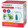 Чайник SONNEN KT-2016, 2 л, 2200 Вт, закрытый нагревательный элемент, пластик, белый/голубой, 453417 по низкой цене оптом Краснодар, Москва, Уфа, Казань, Барнаул, Владивосток, Хабаровск, Сахалин, Красноярск, Екатеренбург, 