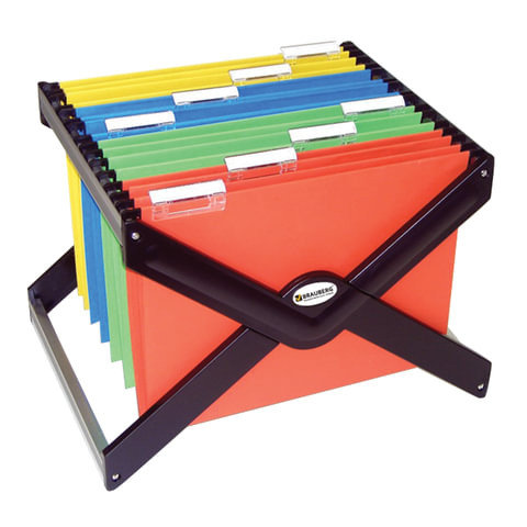 Подставка для подвесных папок BRAUBERG (Италия), до 40 папок А4/Foolscap, 410х275х320 мм, черная, 235344 по низкой цене оптом 