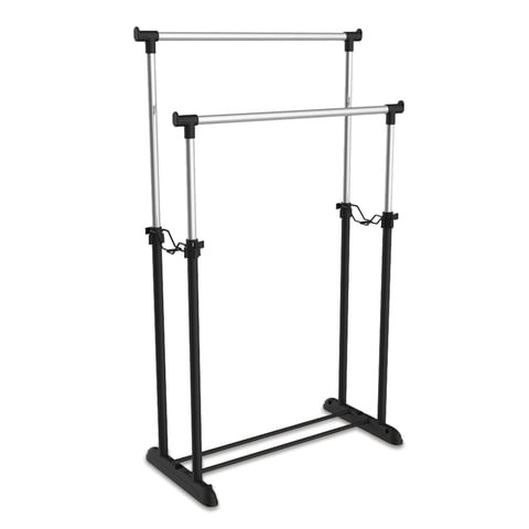 Вешалка для плечиков SHT-WR4150, 1615х860х440 мм, пластик/металл, черная/хром по низкой цене оптом 