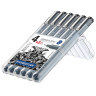 Набор капиллярных художественных ручек (линеров) STAEDTLER 6 шт.,ЧЕРНЫЕ, линия письма 0,05/0,1/0,2/0,3/0,5/0,8 мм, 308 SB6P по низкой цене оптом Краснодар, Москва, Уфа, Казань, Барнаул, Владивосток, Хабаровск, Сахалин, Красноярск, Екатеренбург, 