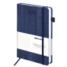 Ежедневник датированный 2026 А5 138x213мм BRAUBERG Wood, под кожу, держатель для ручки, синий, 117106 по низкой цене оптом 