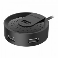 Хаб A4TECH HUB-20, USB 2.0, 4порта, черный, 1874611