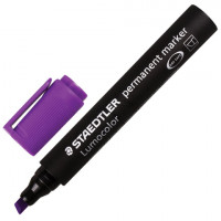 Маркер перманентный (нестираемый) STAEDTLER (Германия) "Lumocolor", ФИОЛЕТОВЫЙ, скошенный наконечник, 2-5 мм, 350-6