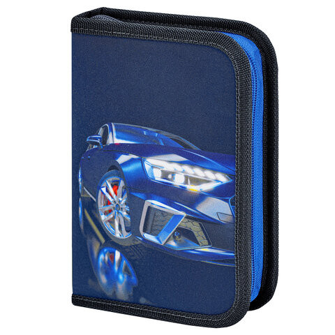 Пенал BRAUBERG, 1 отделение, 1 откидная планка, полиэстер, 21х14 см, Super car, 272325 по низкой цене оптом 