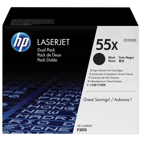 Картридж лазерный HP (CE255XD) LaserJet M525dn/M521dn/P3015, КОМПЛЕКТ 2 шт., оригинальный, ресурс 2х13500 страниц по низкой цене оптом 