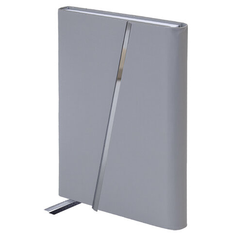 Ежедневник недатированный А5 145х213мм BRAUBERG "Vogue", под кожу, магнитный клапан, 160л, серый, 116224 по низкой цене оптом 