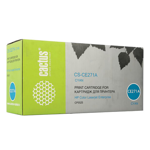 Картридж лазерный CACTUS (CS-CE271A) для HP ColorLaserJet CP5525, голубой, ресурс 15000 страниц, CS-CE271A(R) по низкой цене оптом 