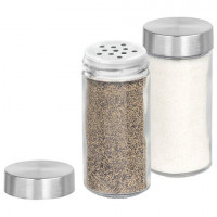 Набор для специй 2*100 мл, MAXI, солонка+перечница, стекло/сталь, круглые, WEGLA (ВЕГЛА), 700230