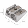 Точилка BRAUBERG "Style", металлическая клиновидная, 2 отверстия для чернографитных карандашей (в том числе утолщенных), 222486 по низкой цене оптом Краснодар, Москва, Уфа, Казань, Барнаул, Владивосток, Хабаровск, Сахалин, Красноярск, Екатеренбург, 