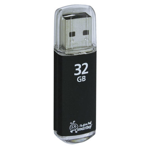 Флеш-диск 32 GB, SMARTBUY V-Cut, USB 2.0, металлический корпус, черный, SB32GBVC-K по низкой цене оптом Краснодар, Москва, Уфа, Казань, Барнаул, Владивосток, Хабаровск, Сахалин, Красноярск, Екатеренбург, 