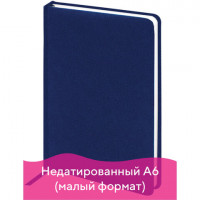 Ежедневник недатированный МАЛЫЙ ФОРМАТ А6 (100x150 мм) BRAUBERG "Select", балакрон, 160 л., синий, 111686