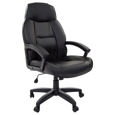 Кресло офисное BRABIX "Formula EX-537", экокожа, черное, 531388 по низкой цене оптом Краснодар, Москва, Уфа, Казань, Барнаул, Владивосток, Хабаровск, Сахалин, Красноярск, Екатеренбург, 