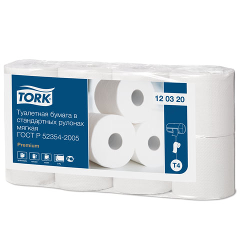 Бумага туалетная TORK (Система Т4), 2-слойная, спайка 8 шт. х 23 м, Premium, 120320 по низкой цене оптом Краснодар, Москва, Уфа, Казань, Барнаул, Владивосток, Хабаровск, Сахалин, Красноярск, Екатеренбург, 