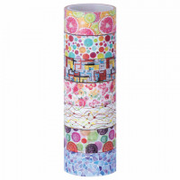 Клейкие WASHI-ленты для декора "Микс №2", 15 мм х 3 м, 7 цветов, рисовая бумага, ОСТРОВ СОКРОВИЩ, 661710