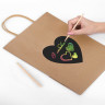 Пакет подарочный КОМПЛЕКТ 7 шт., 26x13x32 см, скретч-слой + стилус, "Heart on Kraft", ЗОЛОТАЯ СКАЗКА, 591971 по низкой цене оптом 