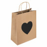 Пакет подарочный КОМПЛЕКТ 7 шт., 26x13x32 см, скретч-слой + стилус, "Heart on Kraft", ЗОЛОТАЯ СКАЗКА, 591971 по низкой цене оптом 