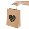 Пакет подарочный КОМПЛЕКТ 7 шт., 26x13x32 см, скретч-слой + стилус, "Heart on Kraft", ЗОЛОТАЯ СКАЗКА, 591971 по низкой цене оптом 