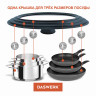 Крышка для любой сковороды и кастрюли универсальная 3 размера (16-18-20 см) антрацит, DASWERK, 607583 по низкой цене оптом 