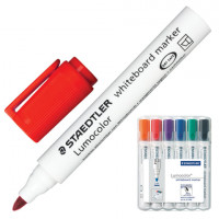 Маркеры стираемые для белой доски НАБОР 6 ЦВЕТОВ, STAEDTLER "Lumocolor", 2 мм, 351 WP6