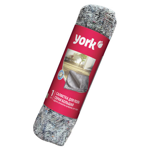 Тряпка для мытья пола 60х75 см, плотность 260 г/м2, ХПП, серая в рулоне, YORK, 22310 по низкой цене оптом 