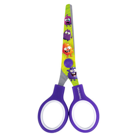 Ножницы 130 мм сиреневые, с цветной печатью "Милые монстры", BRAUBERG CUTE MONSTERS, 238958 по низкой цене оптом Ножницы 130 мм сиреневые, с цветной печатью "Милые монстры", BRAUBERG CUTE MONSTERS, 238958 по низкой цене оптом