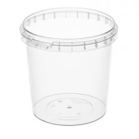 Банка с крышкой 1000мл пластиковая под пресервы с контрольным замком, диаметр 122мм ВЗЛП, ШК5896, 1217КП