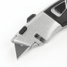 Нож универсальный мощный BRAUBERG "Professional", 4 лезвия в комплекте, автофиксатор, металл, 237160