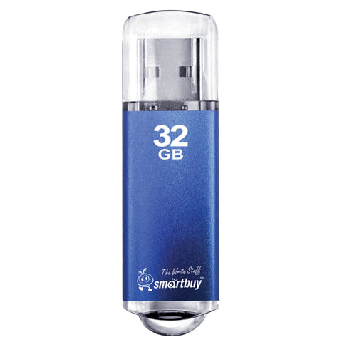 Флеш-диск 32 GB, SMARTBUY V-Cut, USB 2.0, металлический корпус, синий, SB32GBVC-B по низкой цене оптом Краснодар, Москва, Уфа, Казань, Барнаул, Владивосток, Хабаровск, Сахалин, Красноярск, Екатеренбург, 