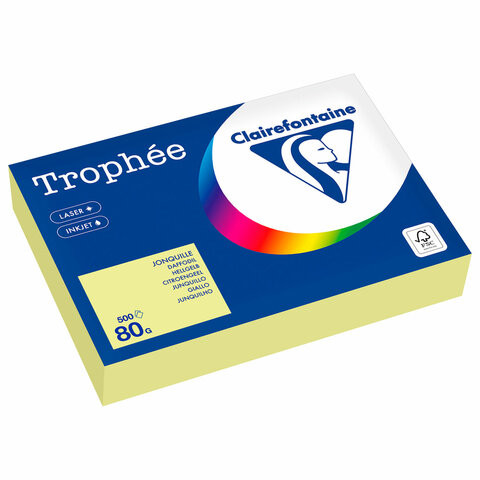 Бумага цветная CLAIREFONTAINE, А4, 80 г/м2, 500 л., пастель, лимонно-желтый, Франция,, 1778PC по низкой цене оптом 