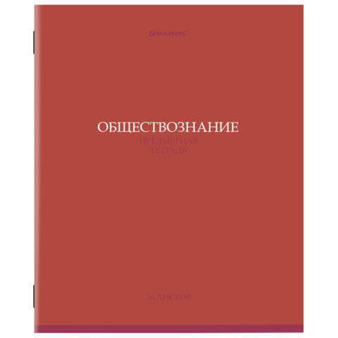 Тетрадь предметная КОЛОР 36л, обложка мелованная бумага, ОБЩЕСТВОЗНАНИЕ, клетка, BRAUBERG, 405070 по низкой цене оптом 