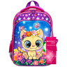 Ранец BRAUBERG QUADRO, 3 отделения, с брелком, "Charming kitten", 37х28х18 см, 270602 по низкой цене оптом Краснодар, Москва, Уфа, Казань, Барнаул, Владивосток, Хабаровск, Сахалин, Красноярск, Екатеренбург, 