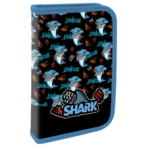 Пенал ПИФАГОР, 1 отделение, ламинированный картон, 19х11 см, Angry shark, 272243 по низкой цене оптом 