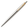 Ручка гелевая PARKER "Jotter Stainless Steel GT", корпус серебристый, позолоченные детали, черная, 2020647 по низкой цене оптом 