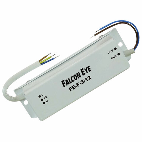 Блок питания FALCON EYE FE-F-3/12 уличный IP67, входное напряжение 150-242 В, выходное 12 В, номинальный ток 3 А, 00-00113114 по низкой цене оптом 
