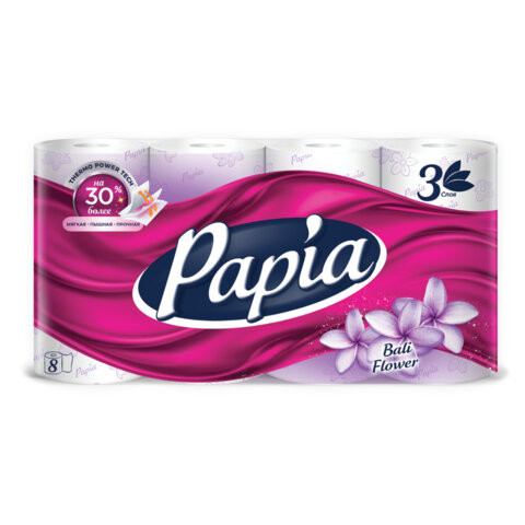 Бумага туалетная быт., спайка 8 шт., 3-слойная (8х16,5 м), PAPIA, аромат Балийский цв, 5080738 по низкой цене оптом Бумага туалетная быт., спайка 8 шт., 3-слойная (8х16,5 м), PAPIA, аромат Балийский цв, 5080738 по низкой цене оптом