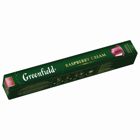 Чай в капсулах GREENFIELD "Raspberry Cream", травяной, гибискус и малина, 10 шт. х 2,5 г, 1365-10 по низкой цене оптом 