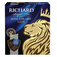 Чай RICHARD "Royal Earl Grey", черный с бергамотом, 100 пакетиков по 2 г, 610250