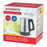 Чайник SONNEN KT-1785, 1,7 л, 2200 Вт, закрытый нагревательный элемент, нержавеющая сталь, 453420 по низкой цене оптом Краснодар, Москва, Уфа, Казань, Барнаул, Владивосток, Хабаровск, Сахалин, Красноярск, Екатеренбург, 