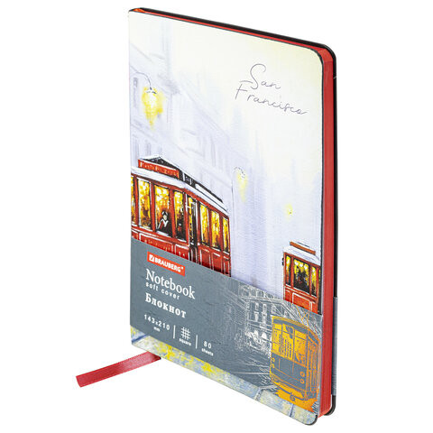 Блокнот А5 (143x210 мм), BRAUBERG VISTA "San Francisco", под кожу, гибкий, 80 л., 112070 по низкой цене оптом 
