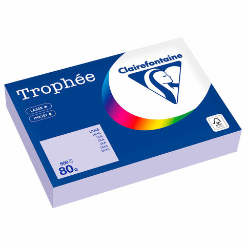 Бумага цветная CLAIREFONTAINE, А4, 80 г/м2, 500 л., пастель, бледно-лиловый, Франция,, 1872PC по низкой цене оптом 