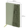 Ежедневник недатированный А5 145х215мм BRAUBERG Stitch, под кожу, магнит, 160л, оливковый, 116588 по низкой цене оптом 