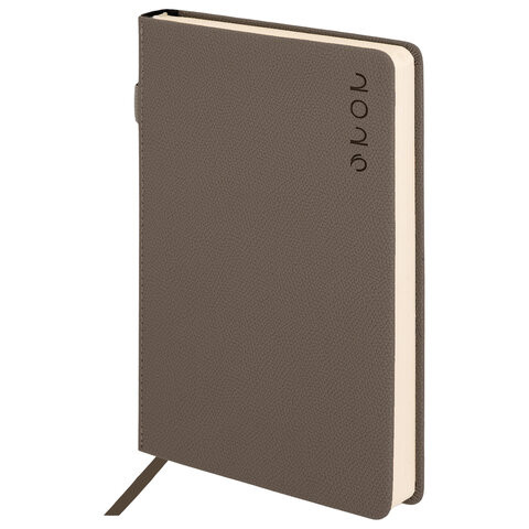 Ежедневник датированный 2026 А5 138х213мм BRAUBERG Essential, под кожу, держатель, серый, 117397 по низкой цене оптом 