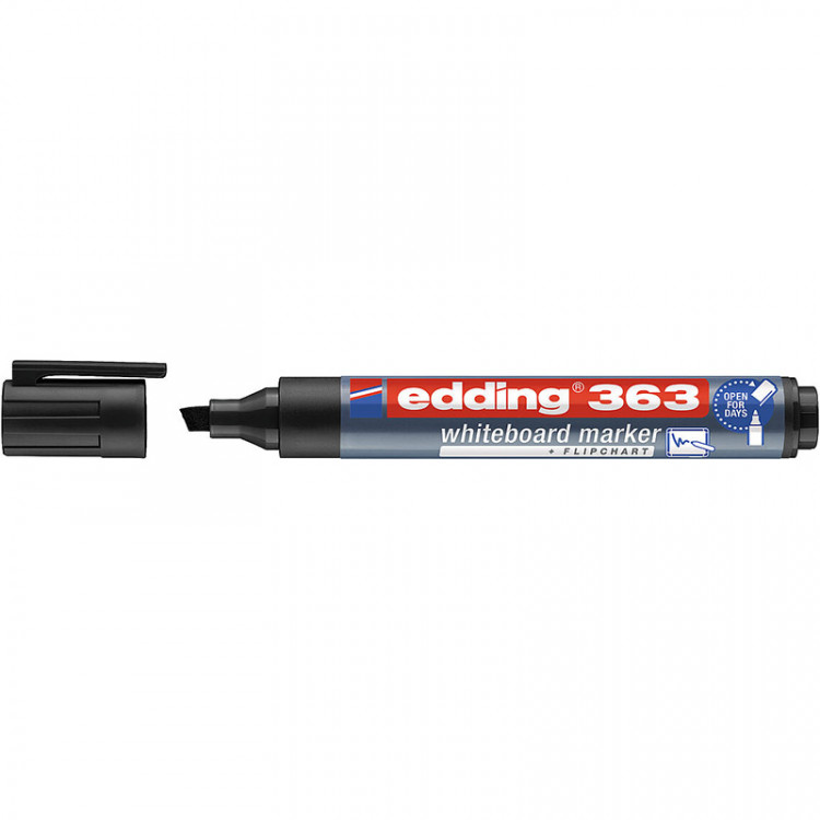 Маркер для белых досок edding 363, скошенный наконечник, 1-5 мм Черный по низкой цене оптом 