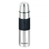 Термос 1л CLASSIC, нержавеющая сталь SUS304, черный силиконовый рукав, крышка/кружка, BOOMHOUSE (БумХаус), 700308